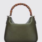 GUCCI Diana Mini Grained Leather Bag with Bamboo Handle and GG Logo