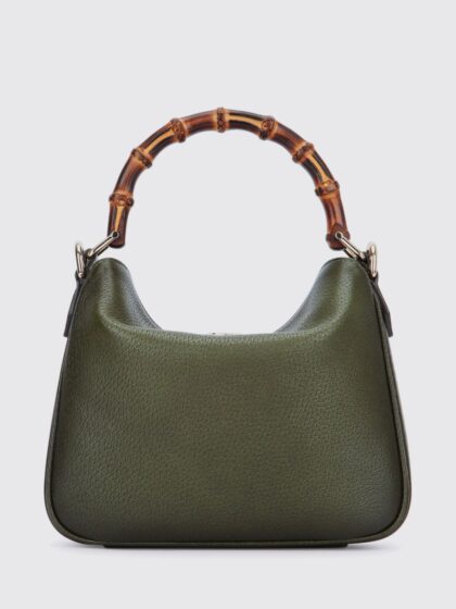 GUCCI Diana Mini Grained Leather Bag with Bamboo Handle and GG Logo