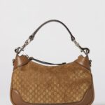 GUCCI Suede Bag with Embossed GG Monogram