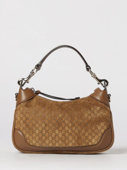 GUCCI Suede Bag with Embossed GG Monogram