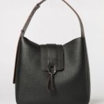 HOGAN Grained Leather Hobo Shoulder Bag