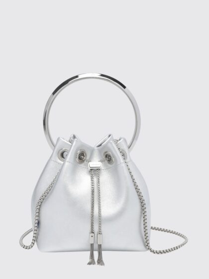 JIMMY CHOO Bon Bon Mini Bag in Laminated Nappa with Metallic Handle