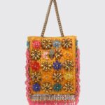 KURT GEIGER LONDON Mini Beaded Tote Bag with Flowers