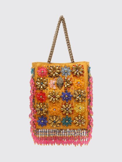 KURT GEIGER LONDON Mini Beaded Tote Bag with Flowers