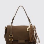 LA CARRIE Atena Nylon Shoulder Bag with Leather Trim