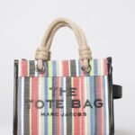 MARC JACOBS The Small Tote Bag in Multicolor Striped PVC