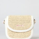 MARNI Crochet Raffia and Faux Leather Shoulder Bag
