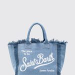MC2 SAINT BARTH Vanity Bag in Cotton Denim with Logo