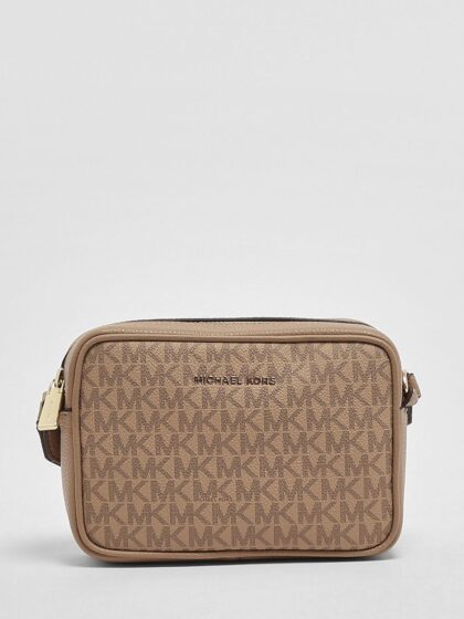 Michael Kors Jet Set Grained Coated Cotton Bag with Printed MK Monogram