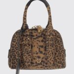 PINKO Animal Print Suede Mini Escape Bag