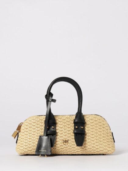 PINKO Escape Bag Horizontal Raffia and Leather