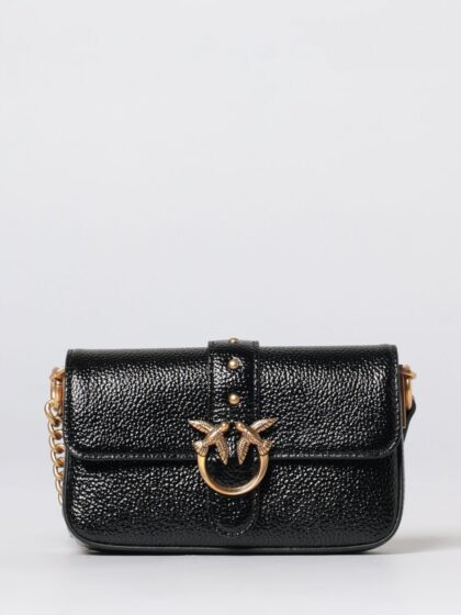 PINKO Love Birds Leather Mini Crossbody Bag