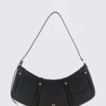 PINKO Pocket Body Leather Shoulder Bag with Pockets