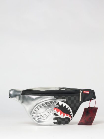 SPRAYGROUND Saffiano Coated Cotton Belt Bag with Check Pattern and Logo