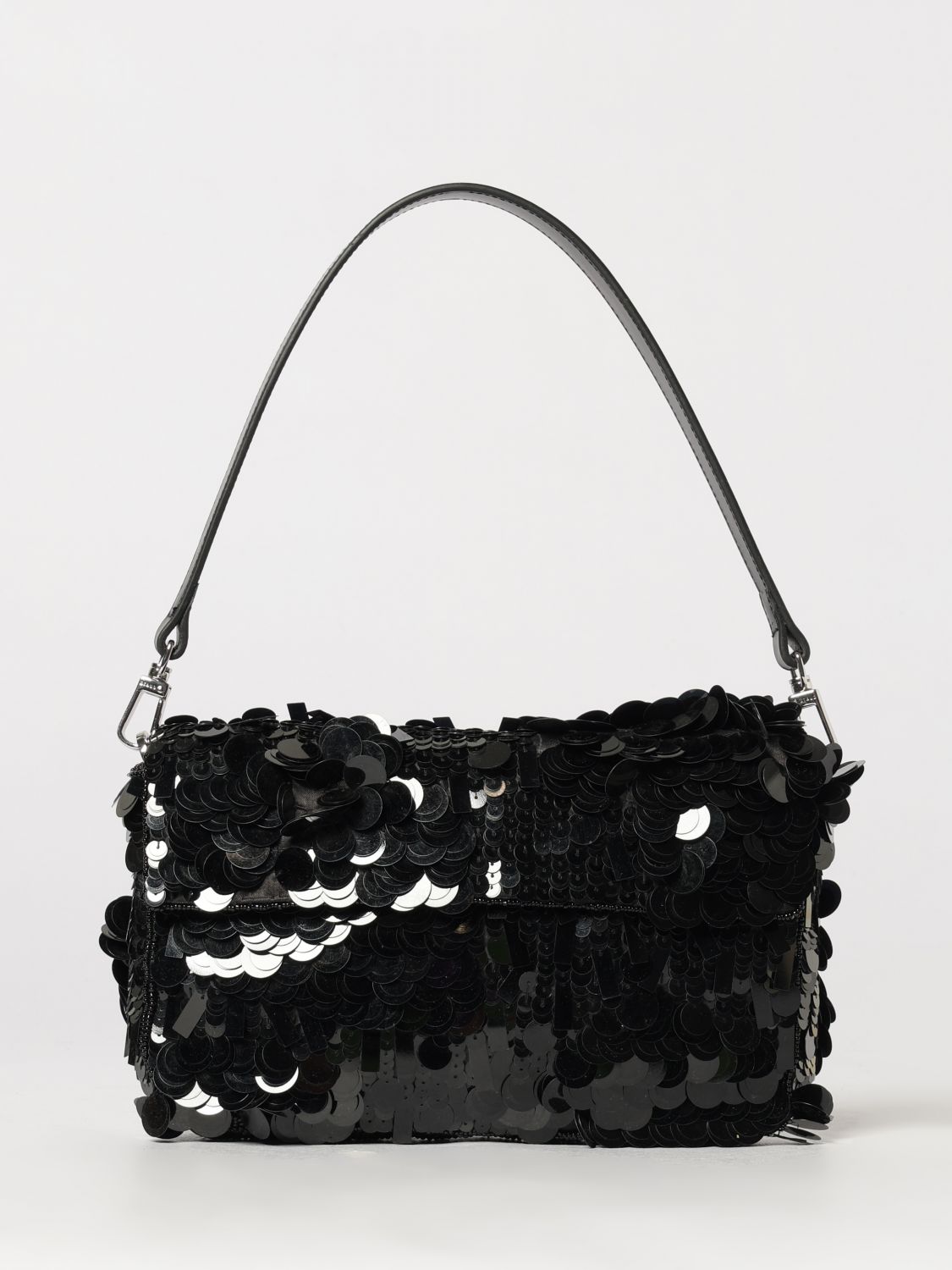 STAUD Timmy Rectangular Mini Shoulder Bag with Sequins and Removable Handle