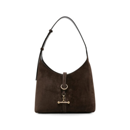Strathberry Bar-detail Suede Shoulder Bag