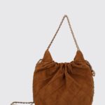 TORY BURCH Fleming Matelassé Mini Hobo Shoulder Bag in Suede