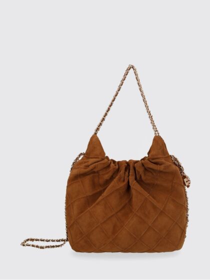 TORY BURCH Fleming Matelassé Mini Hobo Shoulder Bag in Suede