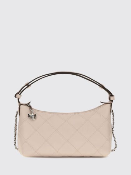 TORY BURCH Fleming Quilted Smooth Leather Mini Shoulder Bag with Logo