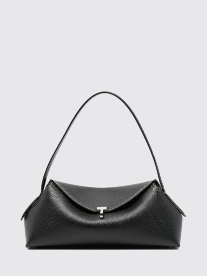 TOTEME T-Lock Flared Leather Shoulder Bag with Signature Turn-Lock Closure