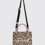 Twinset Cow Print Cotton Canvas Bag