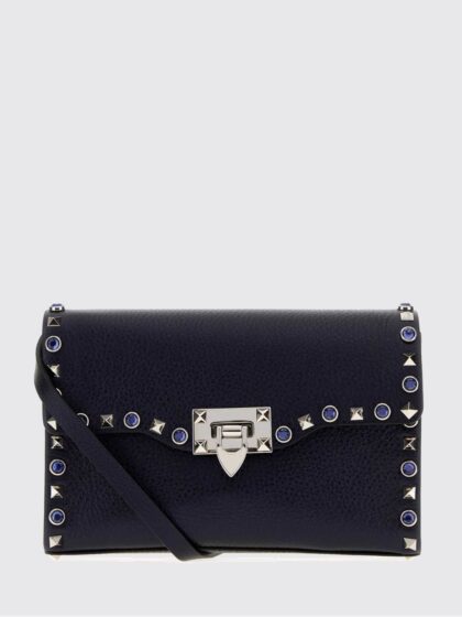 VALENTINO GARAVANI Rockstud Mini Bag in Hammered Leather with Crystals