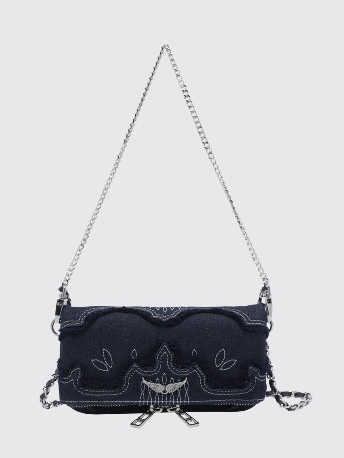 ZADIG & VOLTAIRE Rock Nano Embroidered Denim Mini Bag