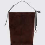 ALAÏA Hip Suede Bucket Bag with Charm