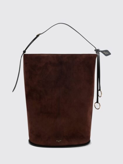 ALAÏA Hip Suede Bucket Bag with Charm