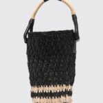ALYSI Crochet Raffia Bucket Bag
