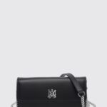 AMIRI Leather Mini Crossbody Bag with Monogram and Chain Strap