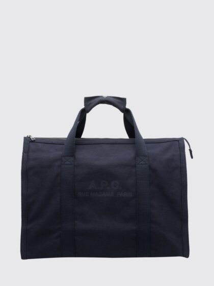 A. P.C. Cotton Canvas Tote Bag with Double Handle and Zip Closure