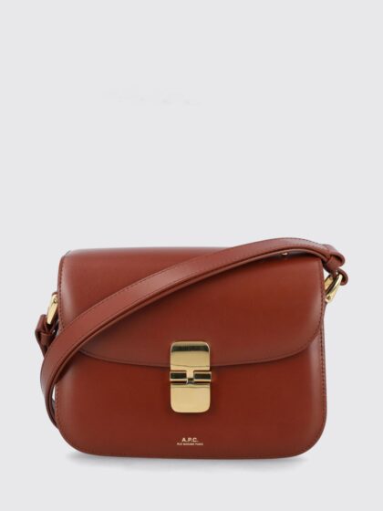 A. P.C. Grace Mini Crossbody Bag in Smooth Cowhide Leather with Flap and Buckle