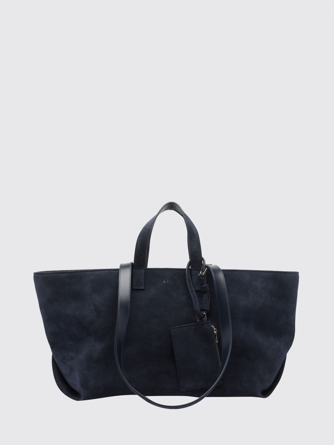 A. P.C. Le Drummer Large Suede Tote Bag with Four Handles