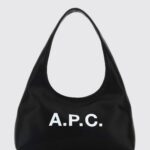 A. P.C. Ninon Flared Synthetic Leather Shoulder Bag with Printed Logo