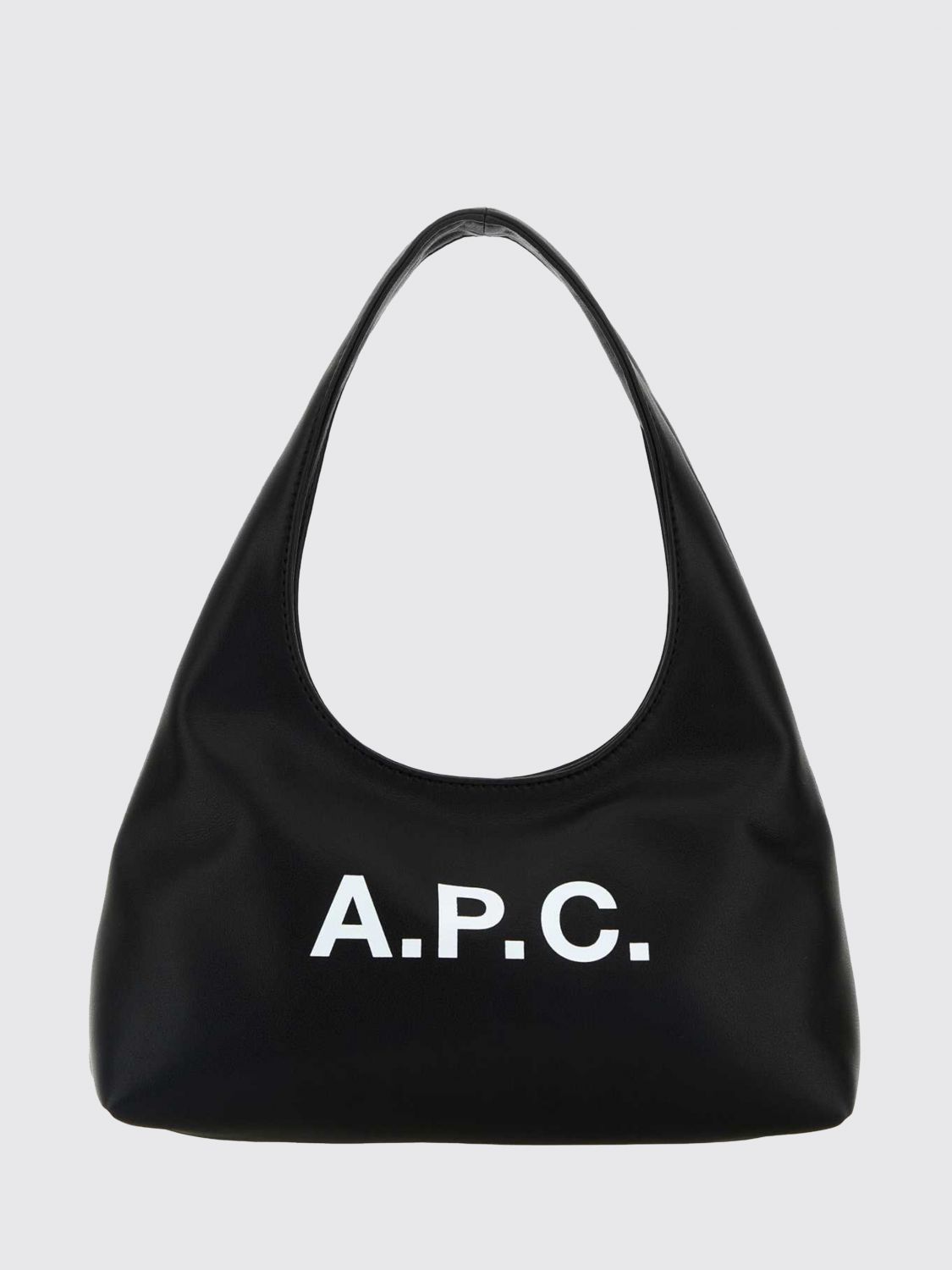 A. P.C. Ninon Flared Synthetic Leather Shoulder Bag with Printed Logo