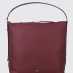 A. P.C. Vera Grained Leather Shoulder Bag with Laminated Logo