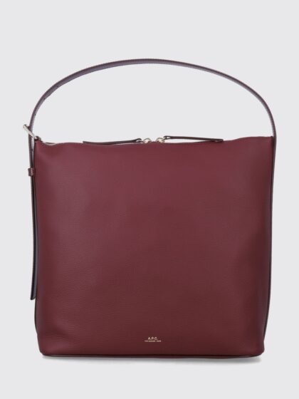A. P.C. Vera Grained Leather Shoulder Bag with Laminated Logo