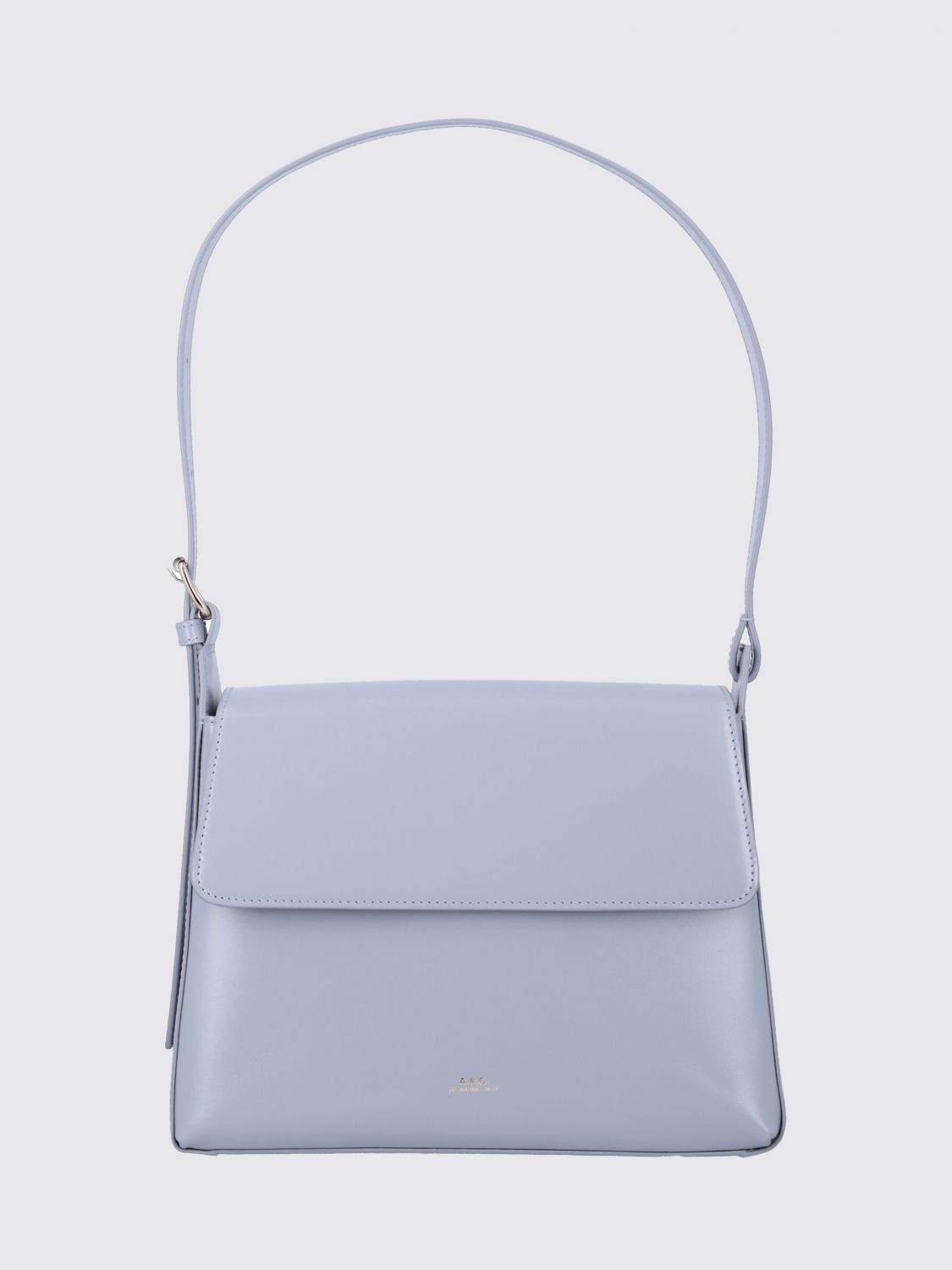 A. P.C. Virginie Smooth Leather Shoulder Bag with Flap Closure