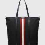 BALLY Large Technical Fabric Tote Bag with Double Handle and Zip Closure