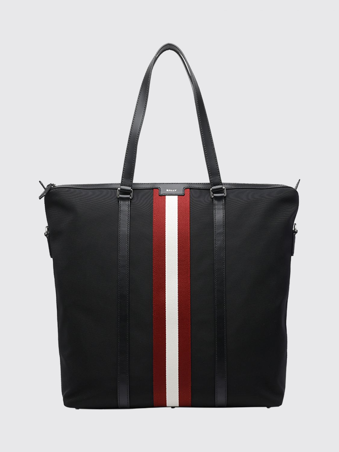 BALLY Large Technical Fabric Tote Bag with Double Handle and Zip Closure
