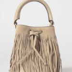 BOSS Lenah Fringed Suede Bucket Bag