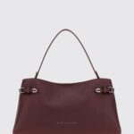 BRUNELLO CUCINELLI Leather Shoulder Bag with Flat Handle and Magnetic Closure