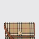 BURBERRY Hampshire Crossbody Bag in Vintage Check Canvas with Flap Closure