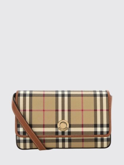 BURBERRY Hampshire Crossbody Bag in Vintage Check Canvas with Flap Closure