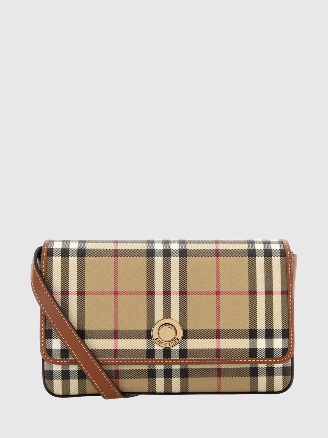 BURBERRY Hampshire Crossbody Bag in Vintage Check Canvas with Flap Closure