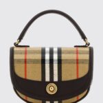 BURBERRY Highlands Mini Half-Moon Bag in Vintage Check Canvas and Leather