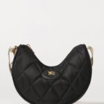 BURBERRY Horseshoe Quilted Nylon Twill Shoulder Bag with EKD Logo