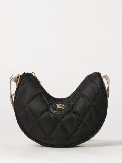 BURBERRY Horseshoe Quilted Nylon Twill Shoulder Bag with EKD Logo