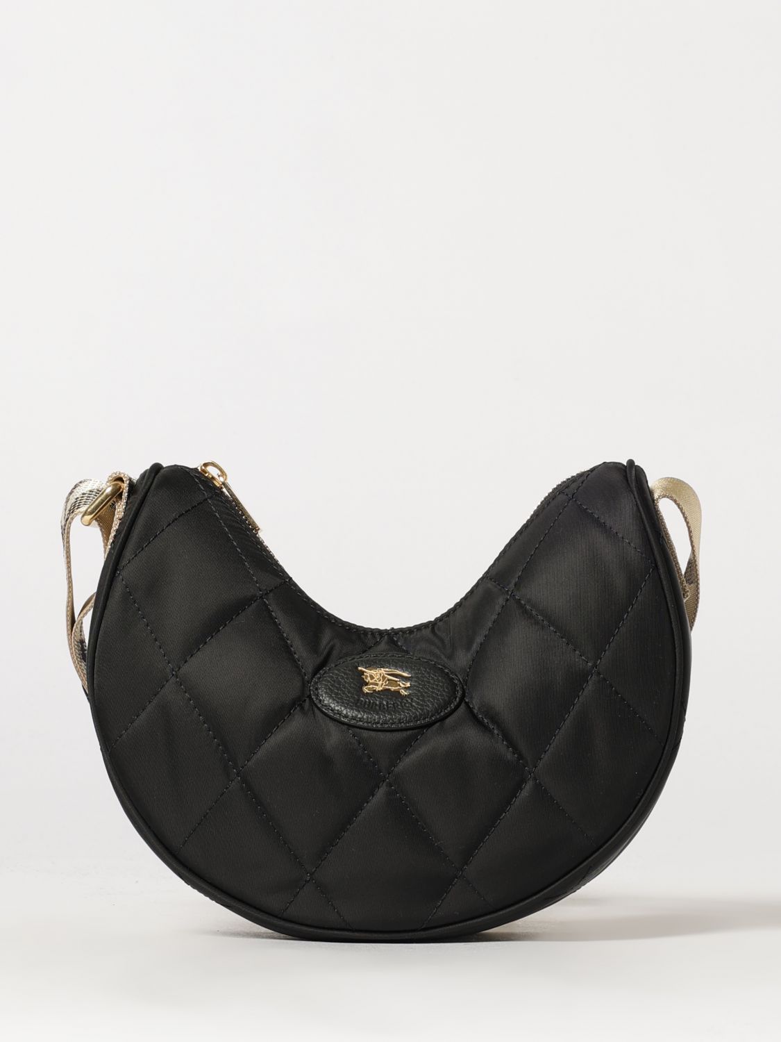BURBERRY Horseshoe Quilted Nylon Twill Shoulder Bag with EKD Logo
